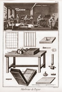 Marmorizzazione della carta - "La Grande Encyclopedie, ou Dictionnaire Raisonne des Sciences, des Arts et des Metiers" di Denis Diderot e Jean d