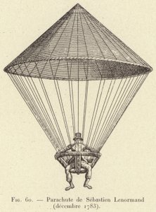 Paracadute di Sebastien Lenormand (dicembre 1783) (incisione) da French School