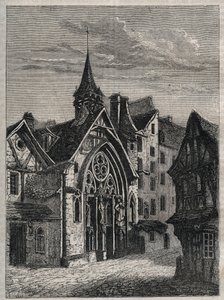 Parigi - Rue Saint-Martin, chiesa Saint-Julien-des-Ménétriers - Incisione in 