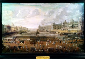 Parigi, Vista del Pont-neuf, il Palais du Louvre e il Collegio delle Quattro Nazioni circa 1680 da French School