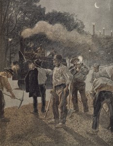 Parigi, lavoro notturno, fine XIX secolo da French School