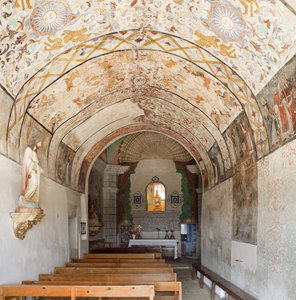 Chiesa parrocchiale (Església de la Mare de Déu de Solers). Interno. La navata. Affreschi da French School