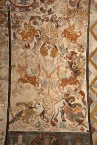 Chiesa parrocchiale (Església de la Mare de Déu de Solers). Interno. Le navate. Affreschi. Dettaglio. 16° secolo (?)