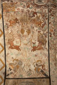 Chiesa parrocchiale (Església de la Mare de Déu de Solers). Interno. Le navate. Affreschi. Dettaglio. 16° secolo (?)
