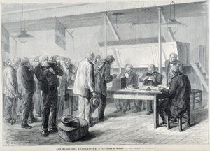 Elezioni parlamentari: un seggio elettorale a Beauce - in "Le Monde Illustré", marzo 1876 da French School
