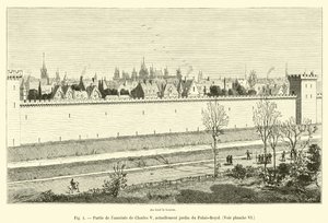 Parte della cinta di Carlo V, attualmente giardino del Palais-Royal, Vedi tavola VI da French School