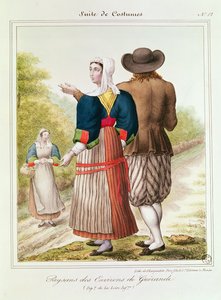 Contadini di Guerande, da Les Costumes Bretons de Charpentier da French School