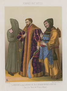 Penitente al tempo di Enrico III con un nobile e un prete da French School