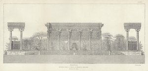 Persepoli, Sala Ipostila di Serse, elevazione geometrica, restaurata da Ch Chipiez