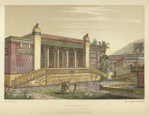 Persepoli, Palazzo di Dario, vista prospettica della facciata da French School