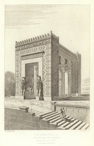 Persepoli, Propilei di Serse, vista prospettica, restaurata da Ch Chipiez da French School