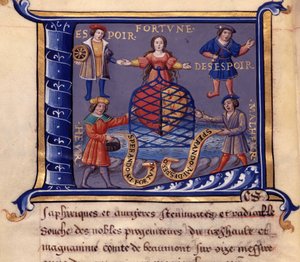 Personificazioni Fortuna, Speranza, Disperazione, Dolore e Dolore - in "Discours de l