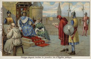 Filippo Augusto, re di Francia, istituisce le prime leggi relative all