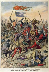 Filippo Augusto (1165-1223) a Bouvines, illustrazione da Le Petit Journal, 27 luglio 1914