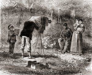 Fotografia nel XIX secolo, da Les Merveilles de la Science, pubblicato c.1870 (incisione) da French School