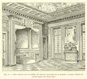 Stanza decorata con i resti delle boiserie provenienti dalla camera da letto di Enrico IV, antico museo dei Sovrani da French School