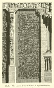Pilastro-trumeau e anta destra della porta Sainte-Anne