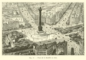 Piazza della Bastiglia nel 1858 da French School
