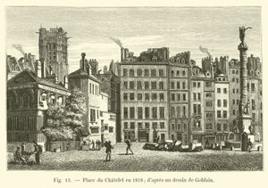 Piazza del Chatelet nel 1818 da French School