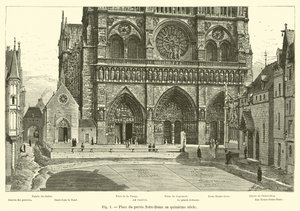 Piazza del parvis Notre-Dame nel quindicesimo secolo da French School