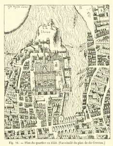 Piano del quartiere nel 1550, Fac-simile del piano di du Cerceau da French School