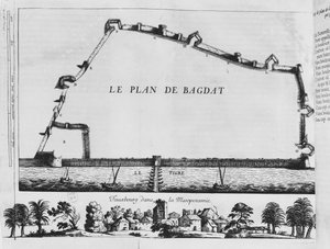 Piano di Baghdad, da Les Six Voyages de J. B. Tavernier, 1676