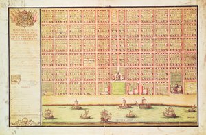 Piano di New Orleans, 1738 da French School