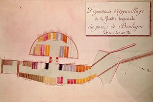 Piano della Flottiglia Imperiale nel porto di Boulogne il 17 gennaio 1804 da French School