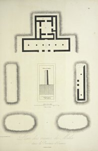 Piano delle rovine di Mitla nella provincia di Oaxaca, illustrazione da 