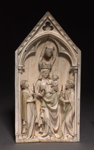 Placca: La Vergine e il Bambino con Angeli, Parigi, c.1320-1330 da French School