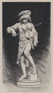 Statua in gesso di Adrien Gandez che raffigura il compositore italo-francese Jean-Baptiste Lully da bambino da French School