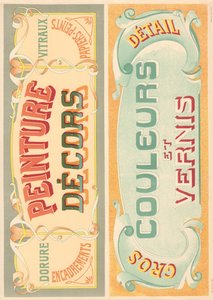 Modelli di segnaletica per pittore di lettere Art Nouveau da French School