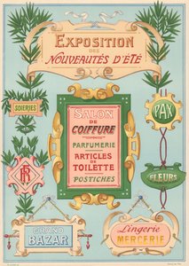 Modelli di segnaletica per pittore di lettere Art Nouveau da French School
