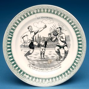 Piatto con scena di calcio (ceramica)