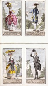 Tavole 13-16 da un almanacco della moda francese contemporanea da French School