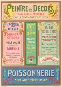 Plche n° 23: Modelli di segnaletica per pittore di lettere Art Nouveau