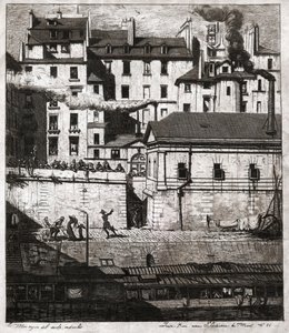 Polizia a Parigi (incisione, ca. 1860) da French School