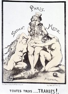Cartone politico "Tutti e tre... traditi!" da French School