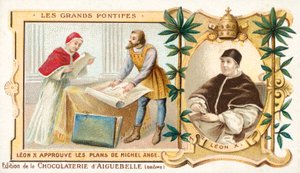 Papa Leone X approva i piani di Michelangelo da French School