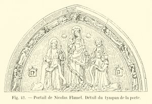 Portale di Nicolas Flamel, Dettaglio del timpano della porta da French School