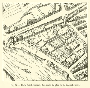 Porta Saint-Bernard, fac-simile del piano di F Quesnel, 1608 da French School