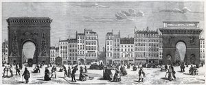 Porte Saint-Denis e rue faubourg Saint Denis - porte saint Martin e rue faubourg Saint-Martin Incisione in "Tableau-de-Paris" di Edmond Texier (1815-1887) da French School