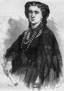 Ritratto di Anna de La Grange, cantante francese. Incisione in "Le Monde Illustré" n. 341 del 24 ottobre 1863 da French School