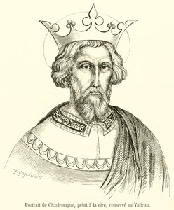 Ritratto di Carlo Magno, dipinto a cera, conservato in Vaticano da French School