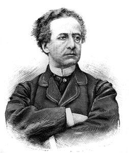 Ritratto di Jean Baptiste Prospere Bressant (1815-1886), comico francese della Comédie Française. Incisione in "Le Monde Illustré", 30 gennaio 1886.