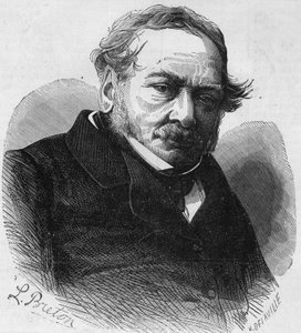 Ritratto di Paul de Kock (1793-1871), romanziere e autore drammatico francese. Incisione in "Le Monde Illustré" n.601 del 17 ottobre 1868. da French School