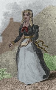 Ritratto di Adelaide-Gillette Dufrenoy (1765-1825) poetessa francese. Incisione del 1876