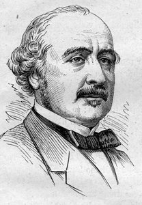 Ritratto di Albert de Broglie (1821-1901), politico, diplomatico, storico, saggista e accademico francese. Incisione in "Le Monde Illustré" n. 883 del 14 marzo 1874 da French School