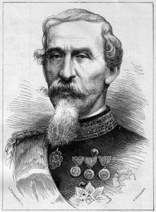 Ritratto di Alfonso Ferrero de La Marmora (1804-1878) generale e politico italiano. Incisione in "Le Monde Illustré" n.1085 del 19 gennaio 1878