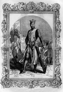 Ritratto di Alfredo il Grande (846-899). Incisione in 